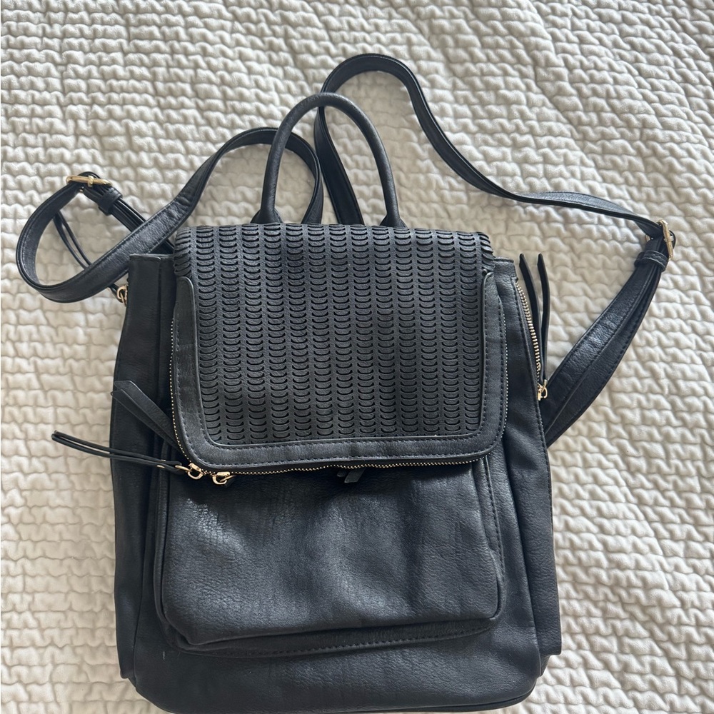 Chic Black Textured Backpack - image 6